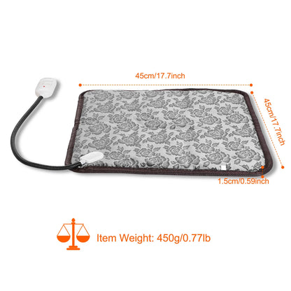 1Pc Pet Heating Pad Dog Cat Electric Heating Mat Waterproof Adjustable Warming Blanket with Chew Resistant Steel Cord Case